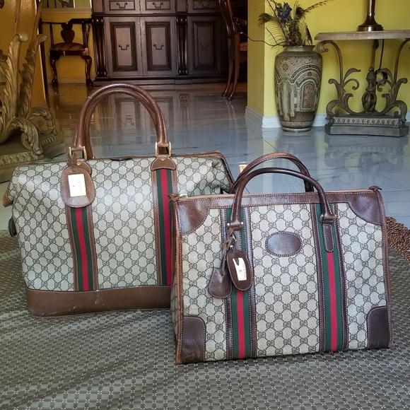 Vintage  Gucci Boston Carryall weekender mini luggage handbag - Picture 4 of 16
